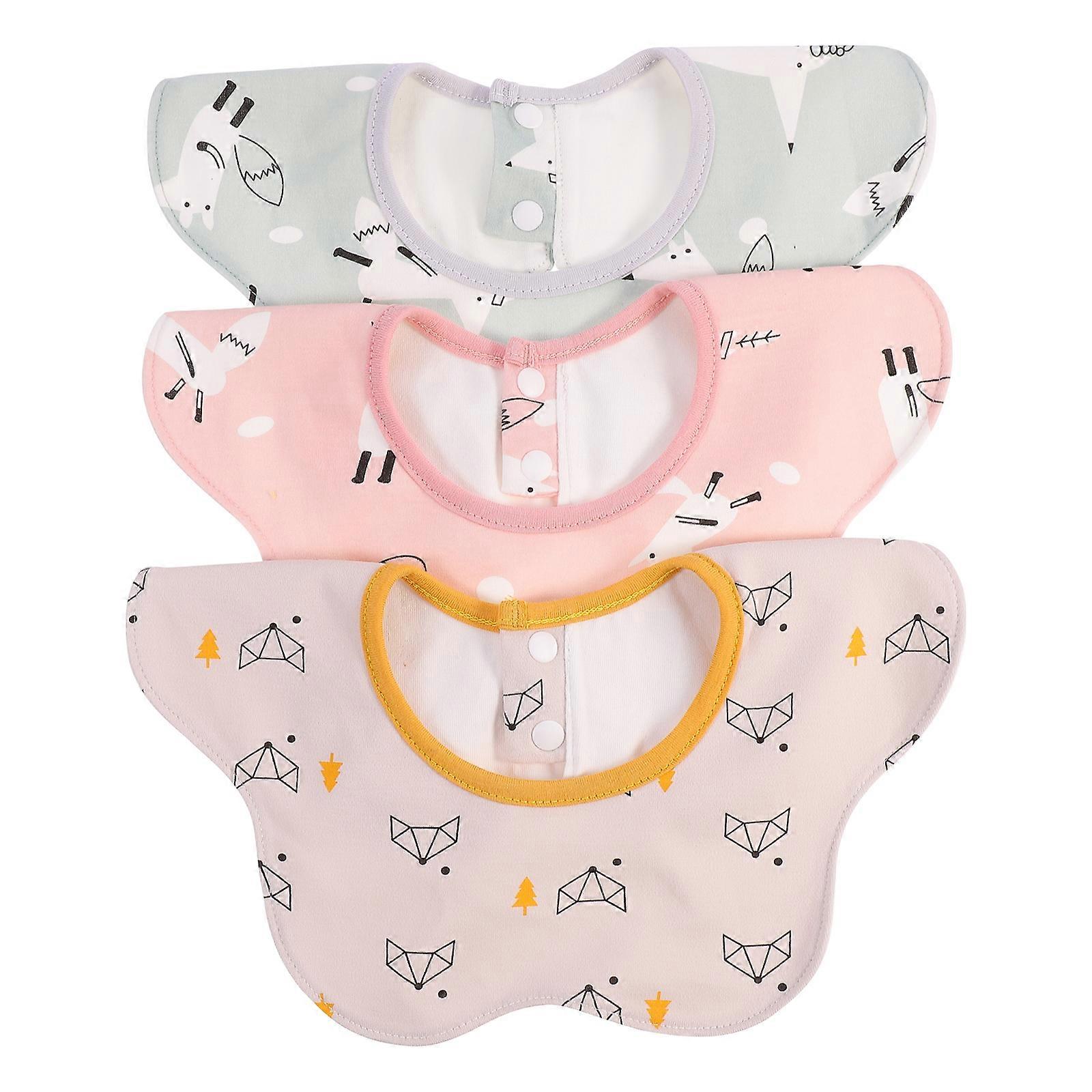 Infant Cotton Bib 360 Degree Rotate for Feeding Protection 3Pcs Set