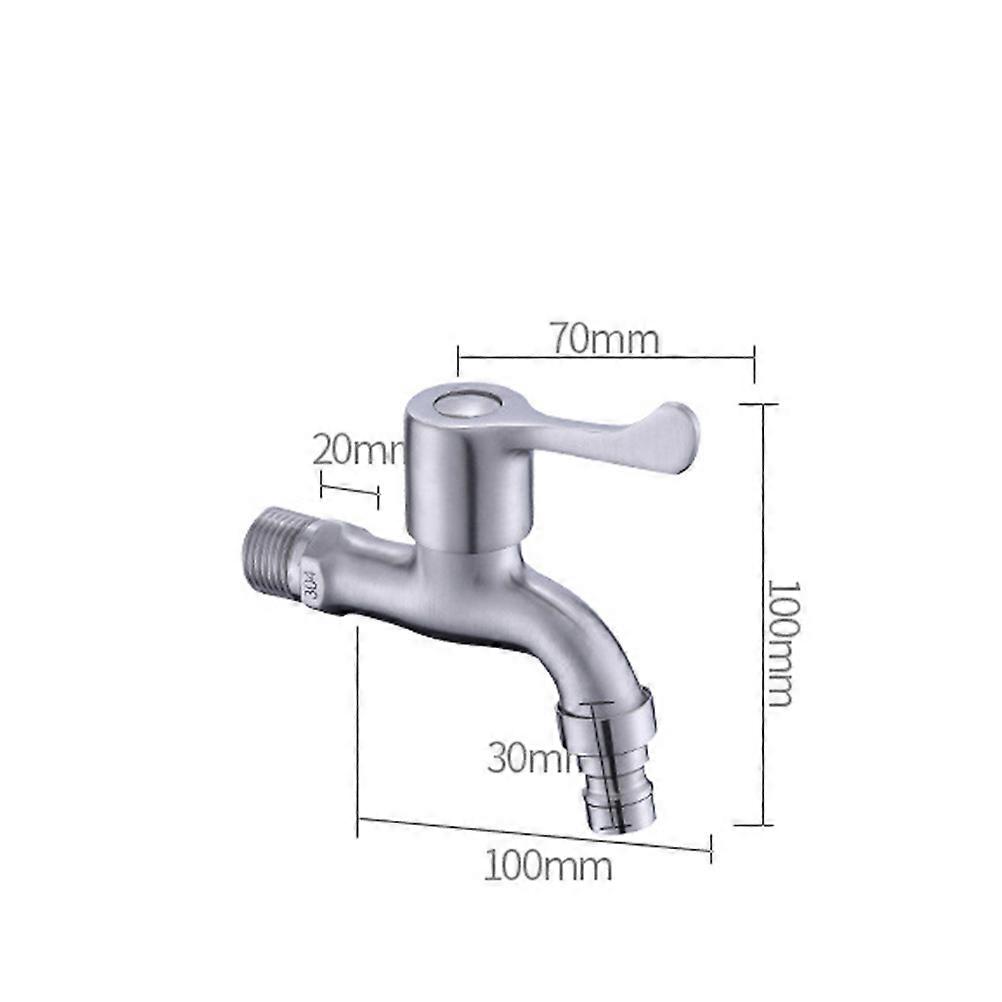 Single Handle Water Tap Stainless Steel Faucet for Washing Machine Use 3Pcs