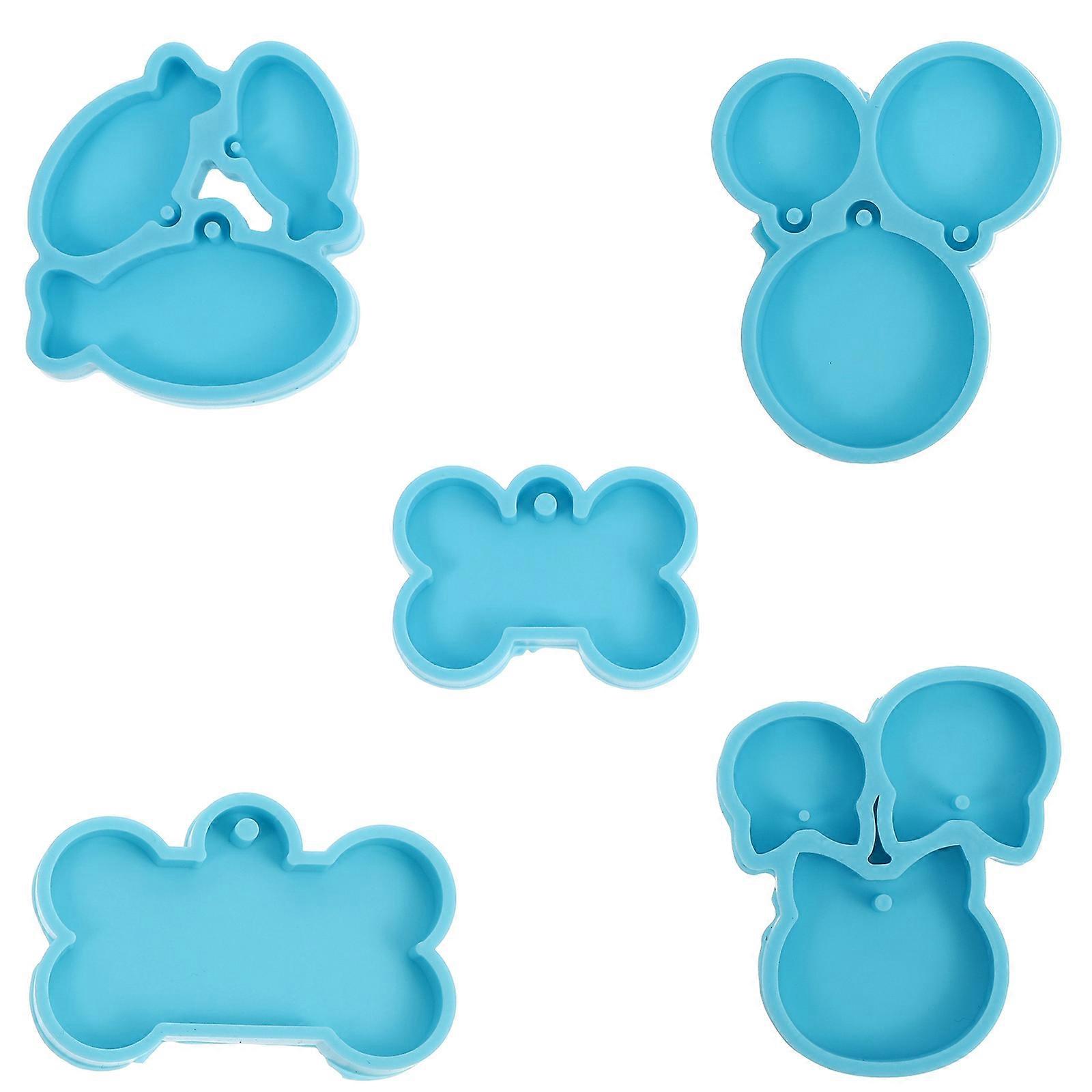 Creative Keychain Molds Silicone Dog Bone Shape Mold for DIY Use 5Pcs
