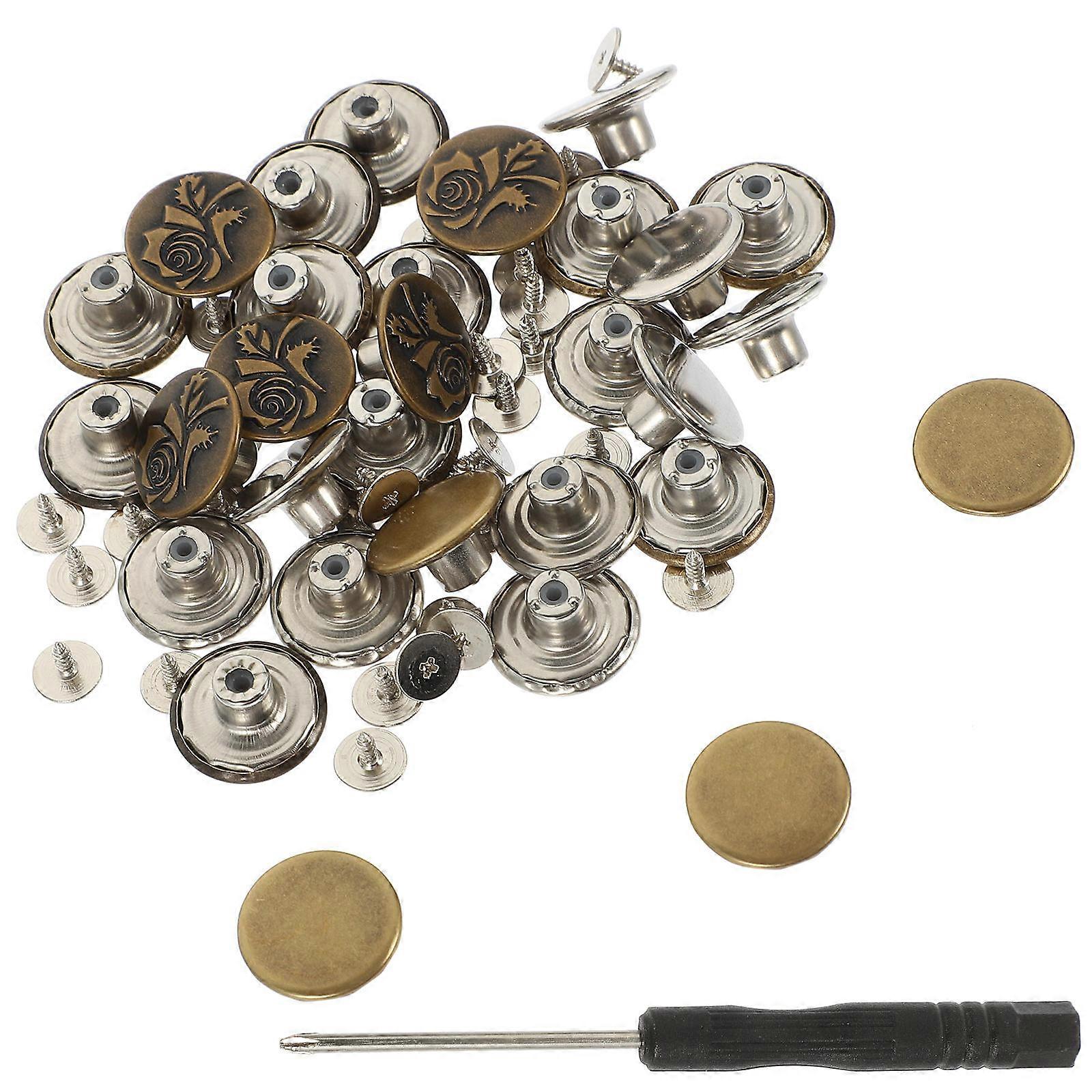 Alloy Adjustable Buckle Waist Clip for Pants 6Sets with Screwdriver