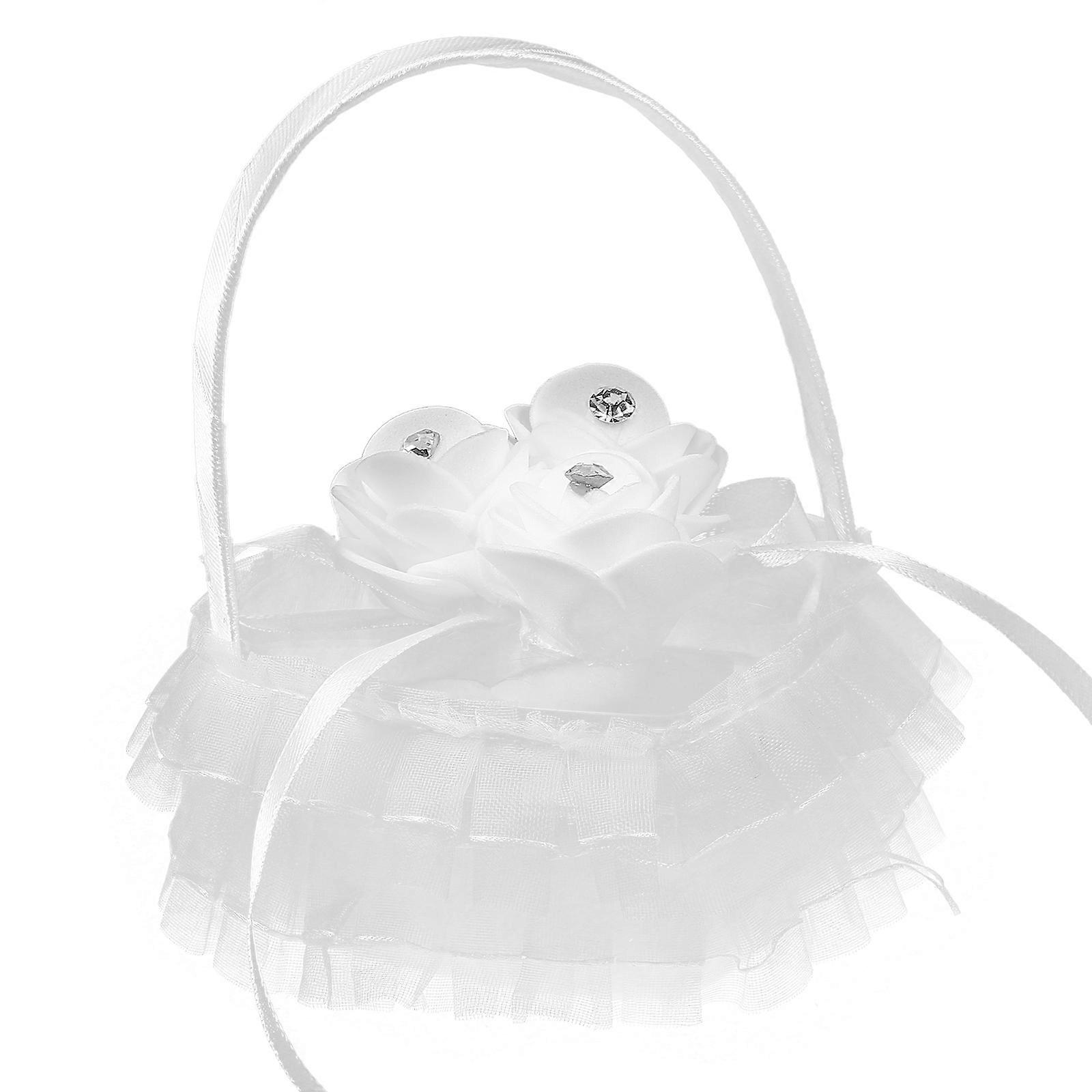 Wedding Ring Pillow for Engagement 4Pcs White Heart Shape Ring Box Holder