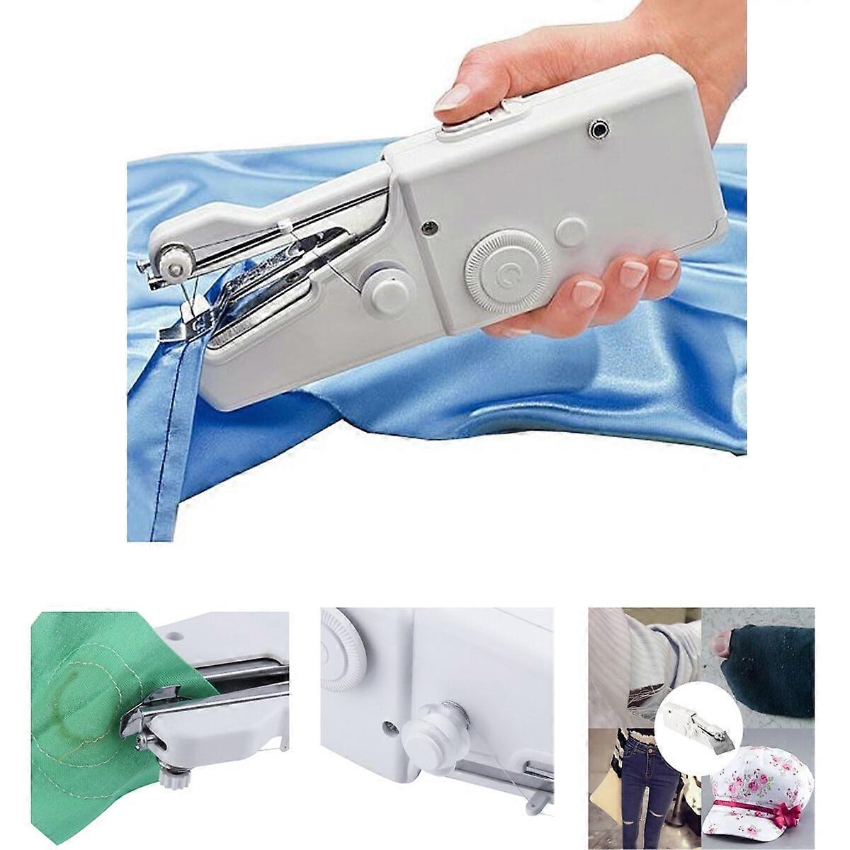Portable Handled Sewing Machine Handy Handheld Stitch Sewing Machine (White)