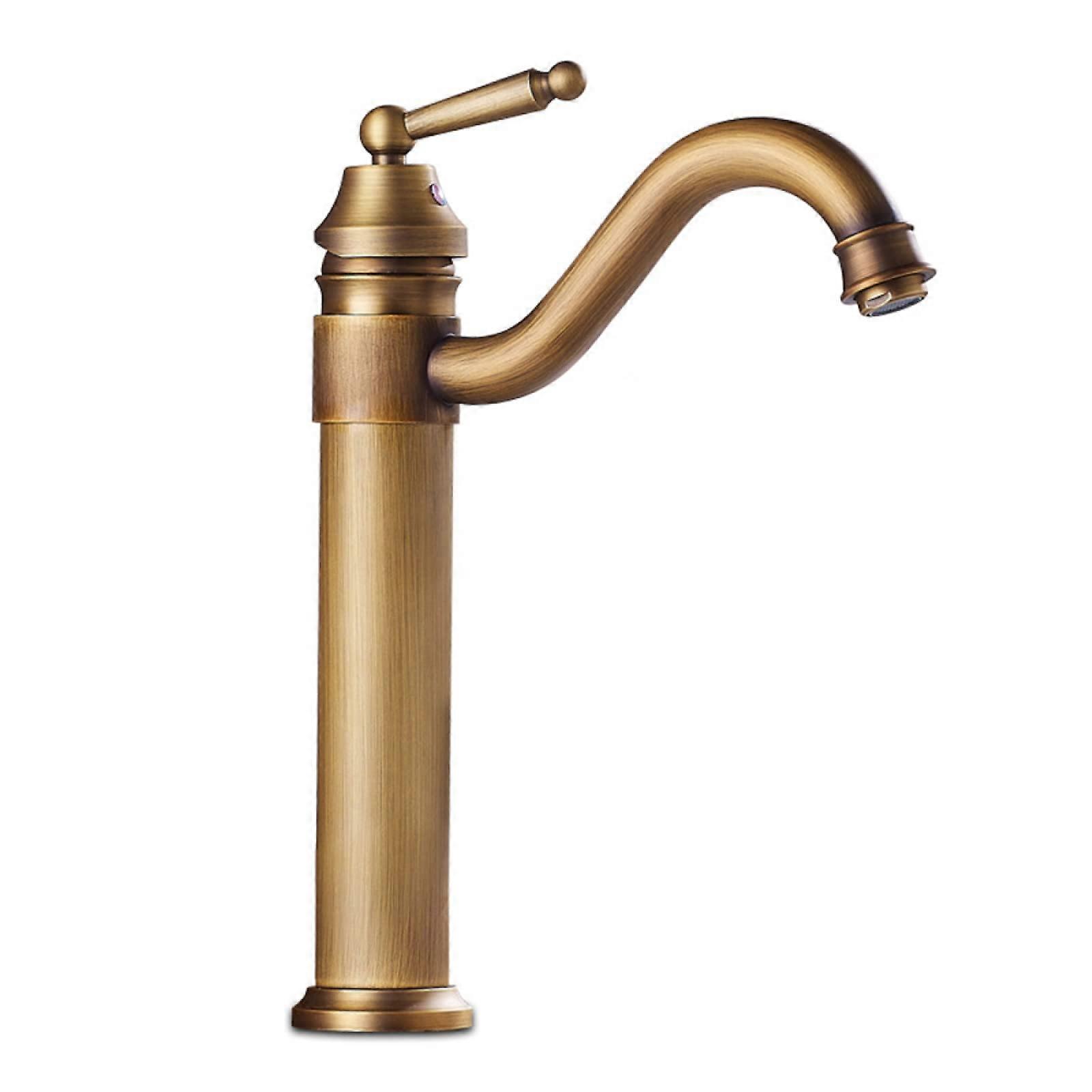 Vintage Bathroom Basin Faucet, 360 Degree Swivel Spout, Hot Cold, SingleHandle Arc Basin Mixer, Commemoration Day