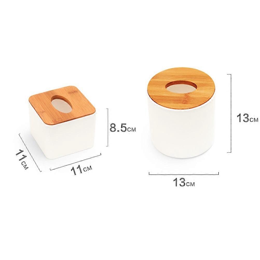 Plastic Tissue Box Cylindrical Tissue Paper Holder for Home Use 2Pcs