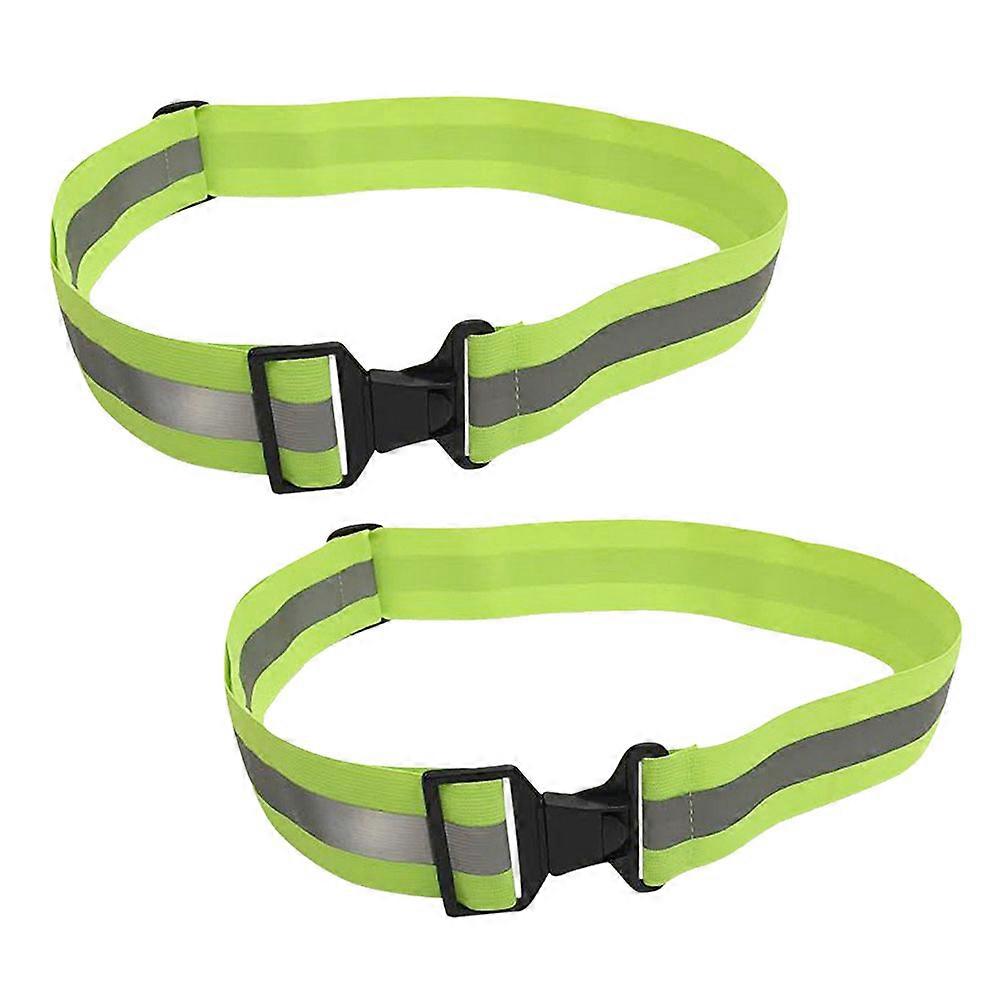 Elastic Reflective Strap 2Pcs High Visibility Waist Band for Night Vision Improvement and Outdoor Activities