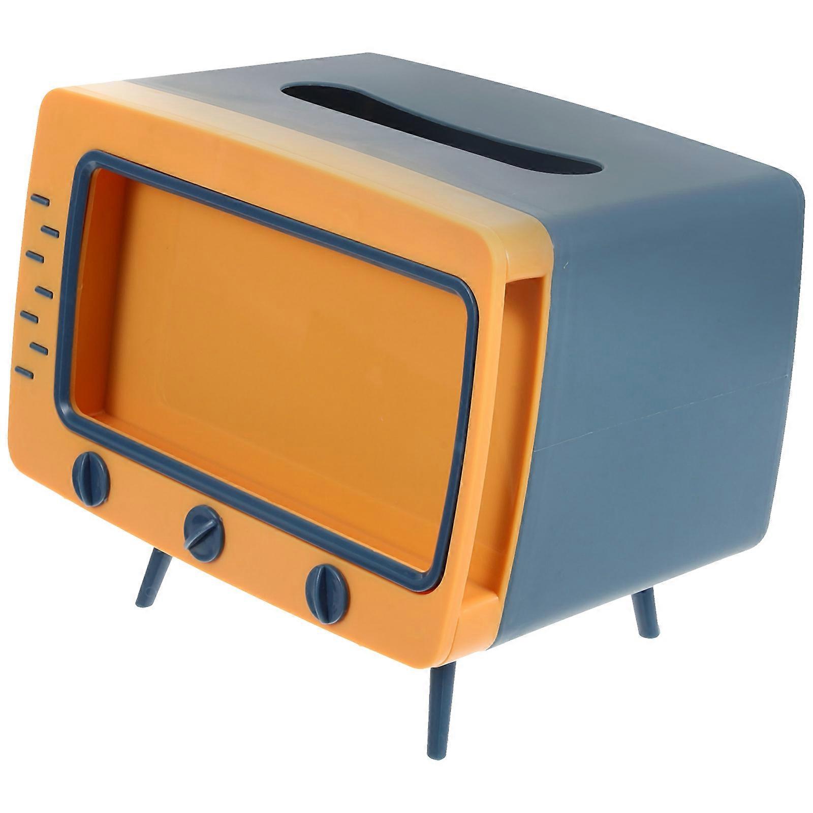 Multifunctional Television Design Tissue Box For Home Use Assorted Color Paper Storage 1Pack
