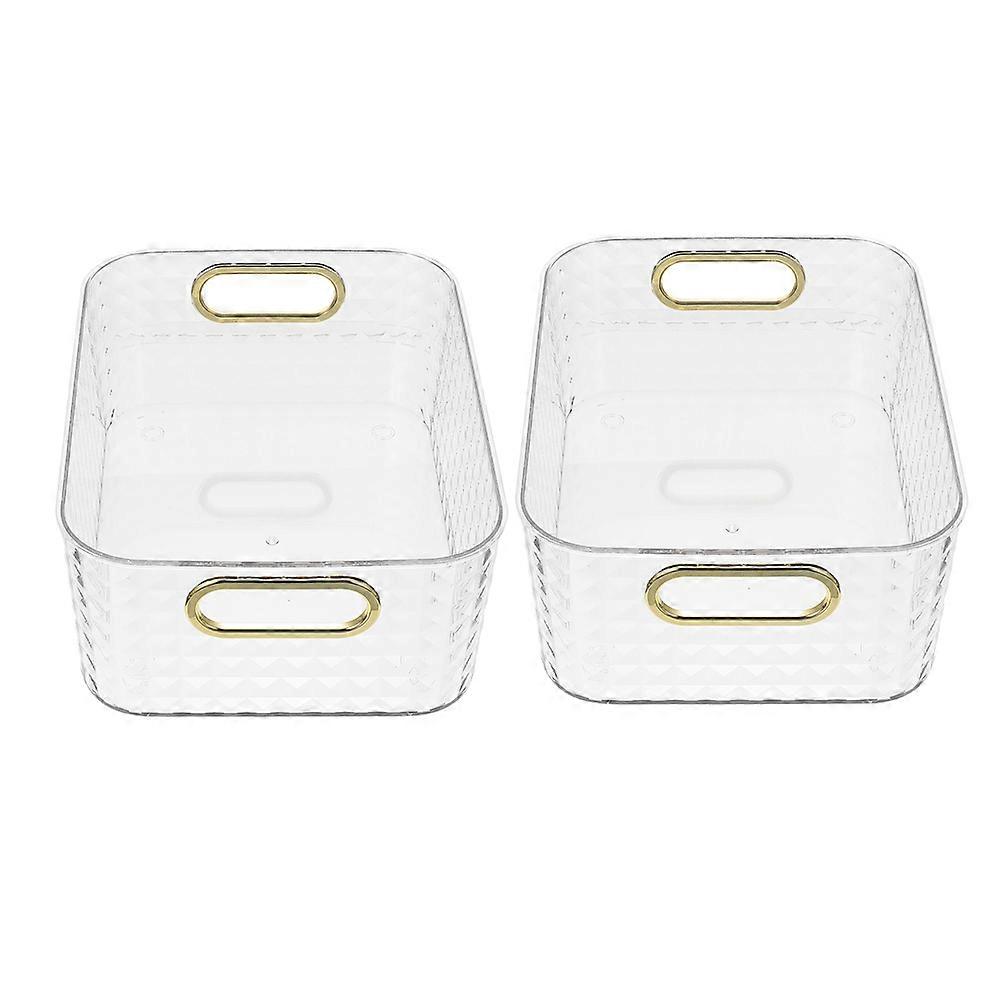 Countertop Cosmetics Holder Storage Box Rectangle For Students Daily Life Transparent Plastic Face Mask Organization 2Pcs