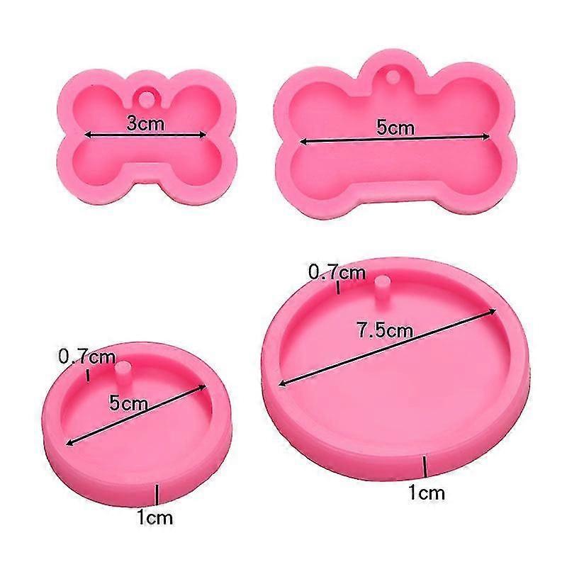 Silicone Mold Diy With Hole Size Dog Bone Modeling Handmade Pendant Mold Big And Small Circles Crystal Key Chain Silicone Mold