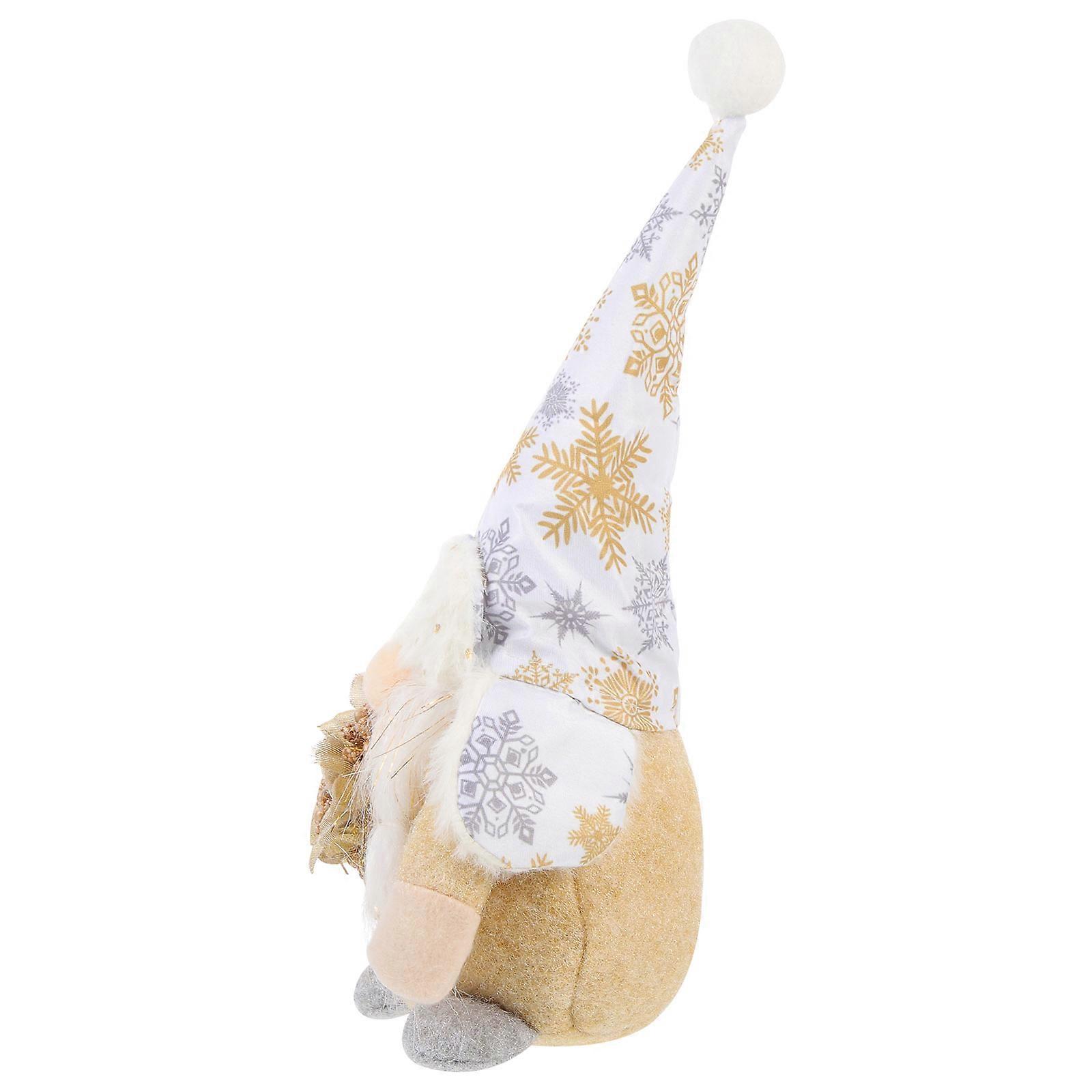 Golden Christmas Gnome Doll Ornament for Party Use 5Pcs Set
