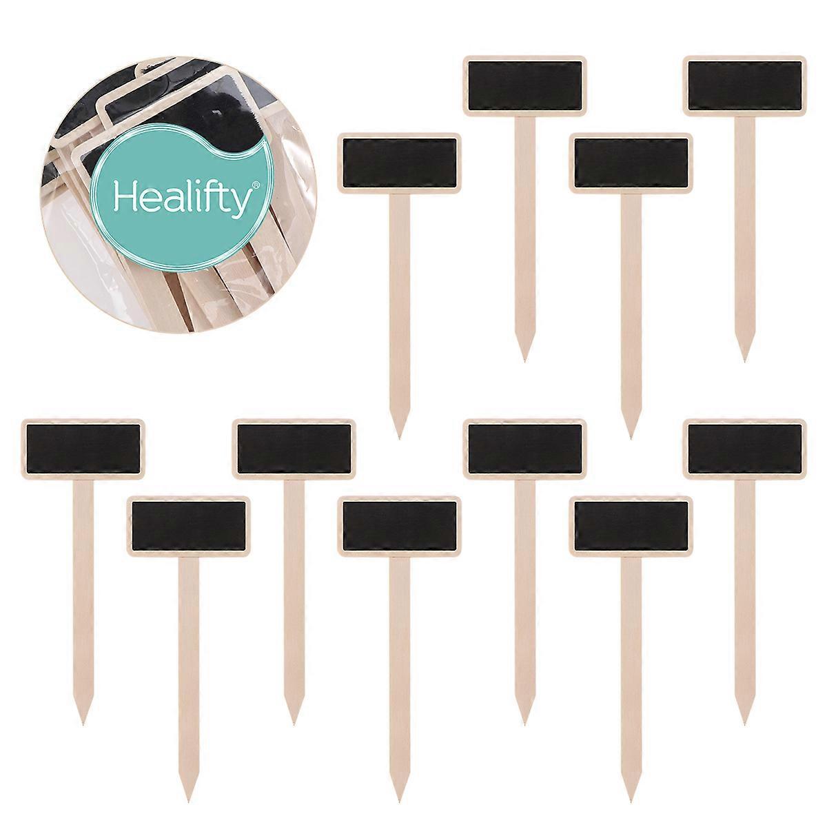 Wooden Mini Chalkboard Blackboard Sign for Writing Use 3Pcs Black Tags
