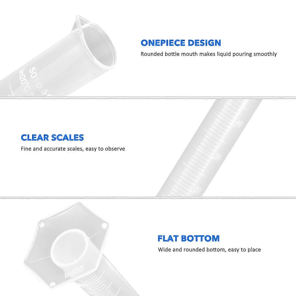 Measuring Cylinder Plastic Graduated Cylinder for Scientific Use 3Pcs