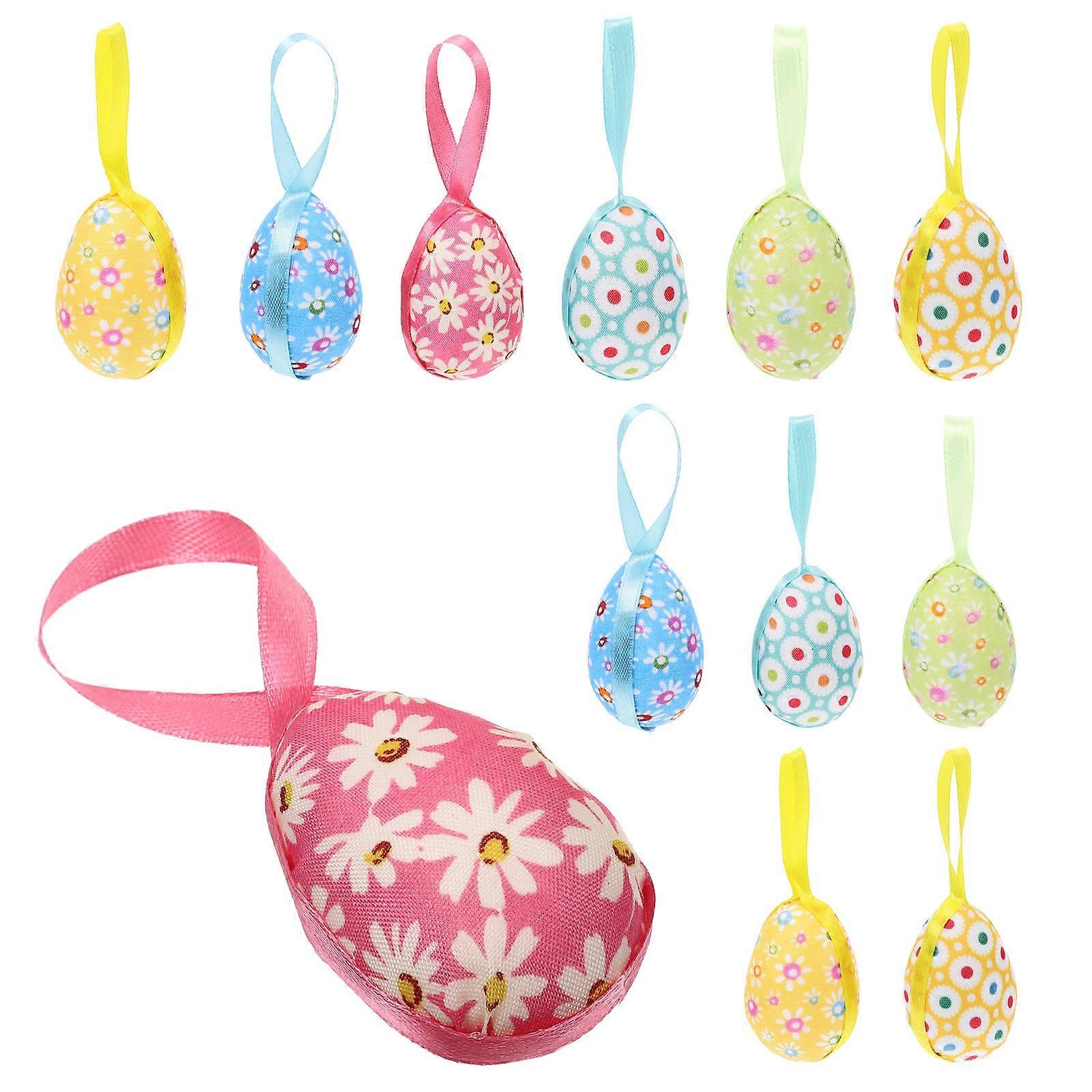 DIY Simulation Eggs 48 Pcs Assorted Color Hanging Decoration Ideal For Kids Family Easter Theme Parties