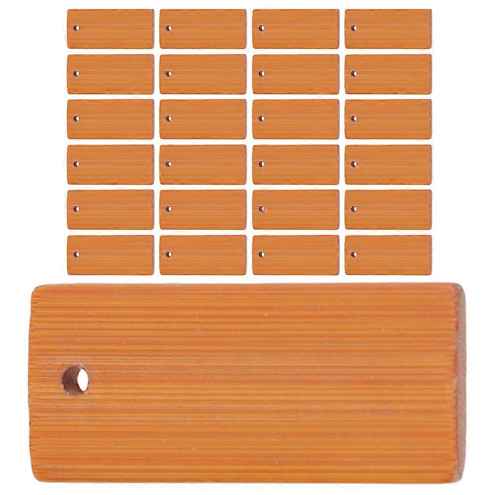 Blank Bamboo Key Chain 125Pcs Khaki Tags Keychain Hanging Blank Tags for Decoration
