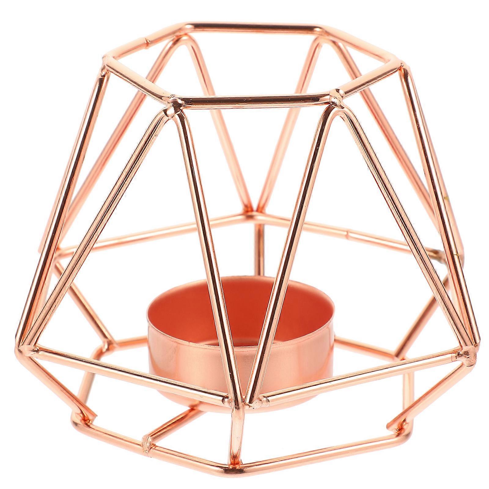 Geometric Candle Holders Metal Candlestick Holder for Table Decor 4Pcs