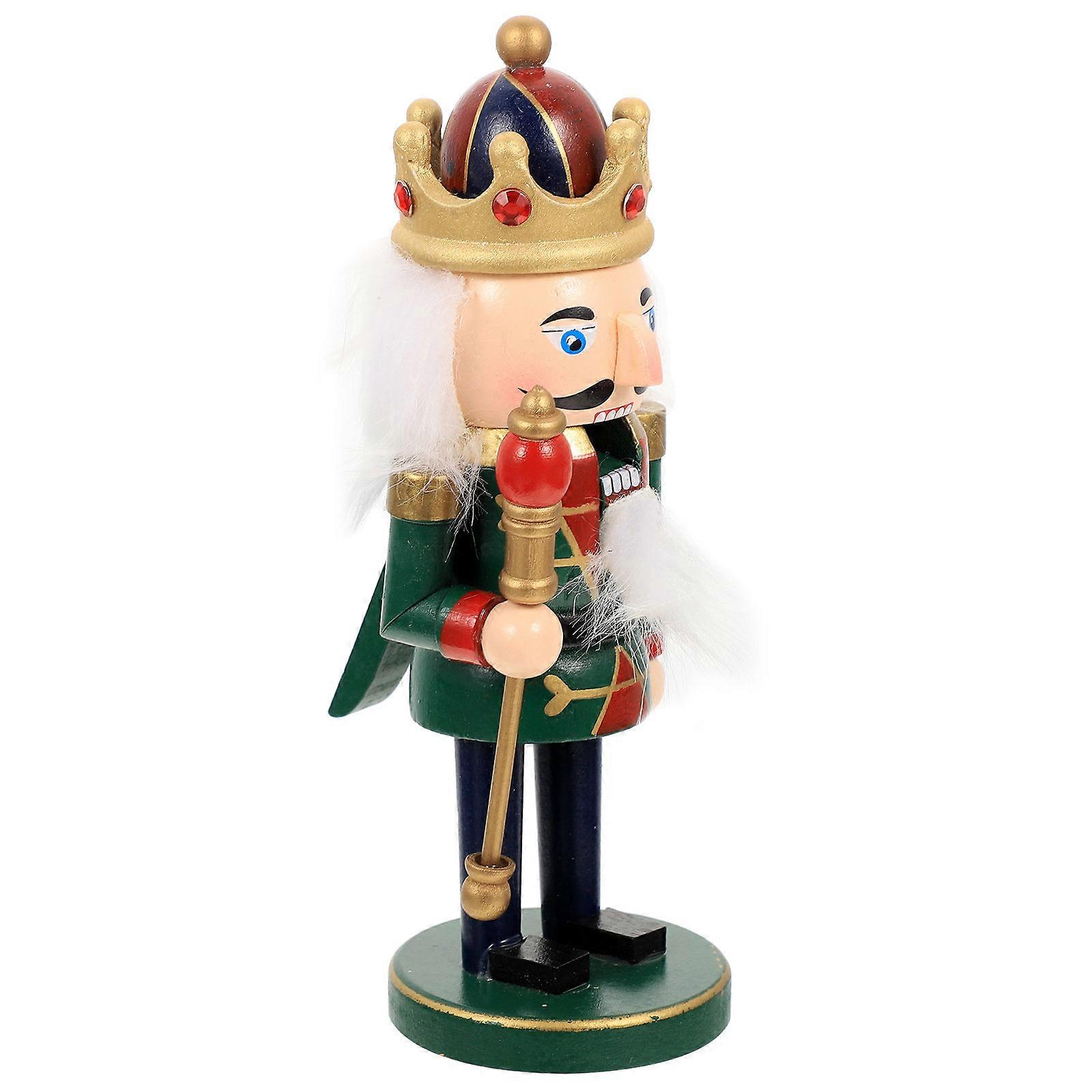 Nutcracker Soldier Decor Xmas Wooden Nutcracker Ornaments for Decor 2Pcs