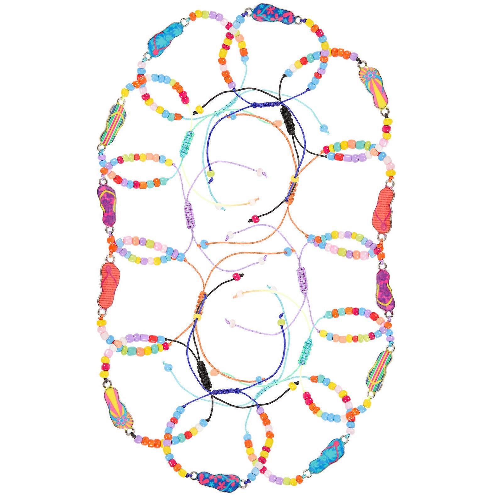 Beaded Bracelet Flip-flops Beach Bangle Wrist Adjustable Fit 24Pcs