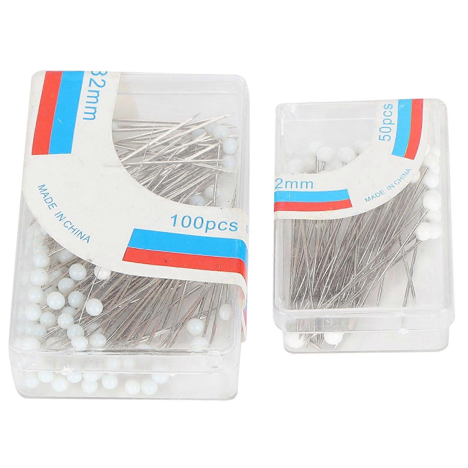 2 مربع الخياطة الكرة رئيس دبابيس مستقيمة دبابيس مع الكرة لصياغة DIY / الخياطة النسيجأبيض