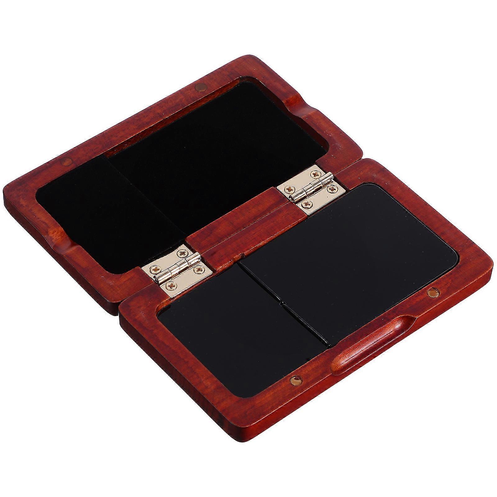 Walnut Reed Case Box Holder for Saxophone Reed Protection 2Pcs Dark Red