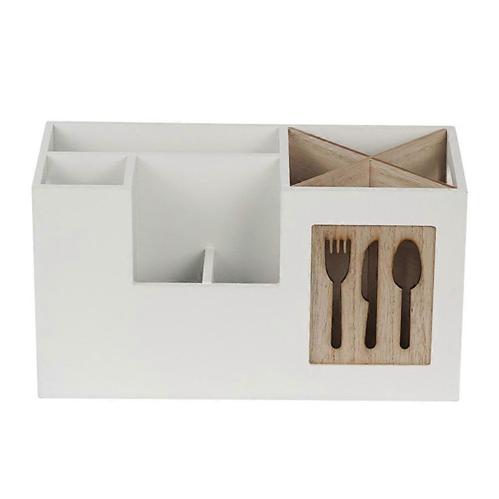 Flatware Holder 2Pcs Kitchen Storage Box For Organizing Cooking Utensils In A Stylish White Color With Rectangular Shape