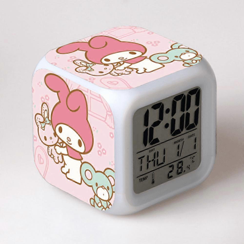 LED Alarm Clock with Melody & Colorful Glow, Compatible with HTNL#554 - Creative Digital Desk Clock for Kids, Adults, Unisex Gift