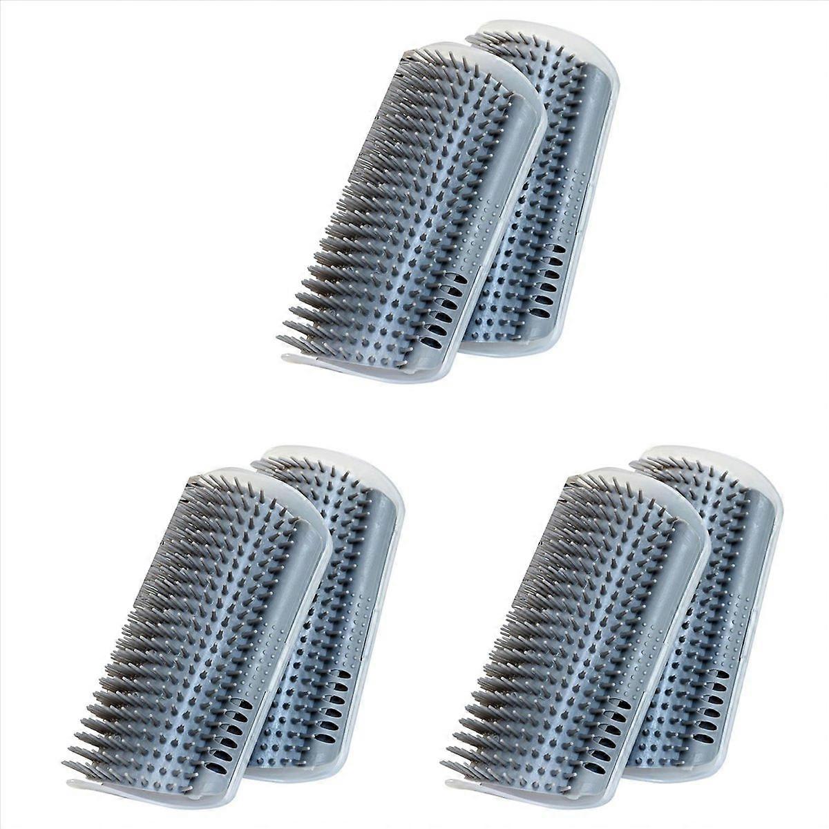 Extended (6.1Inch) 6 Pack Cat Self Groomer for Indoor Cats Cat Face Scratchers Wall Corner Self Groo