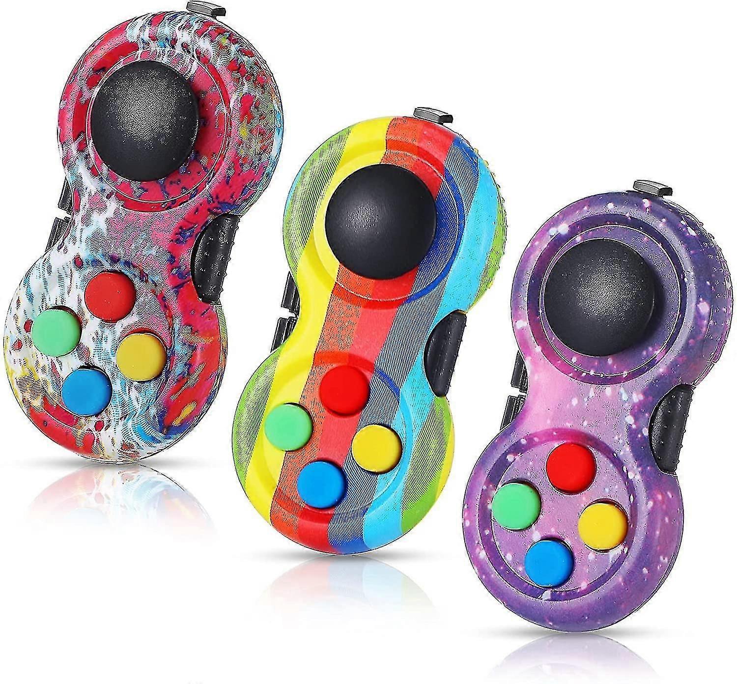 3 Pieces Rainbow Fidget Pad Toys Colorful Handheld Fidget Pad Rainbow Fidget Controller Mini Game Controller Fidget For Boys Girls School Carnival Pri