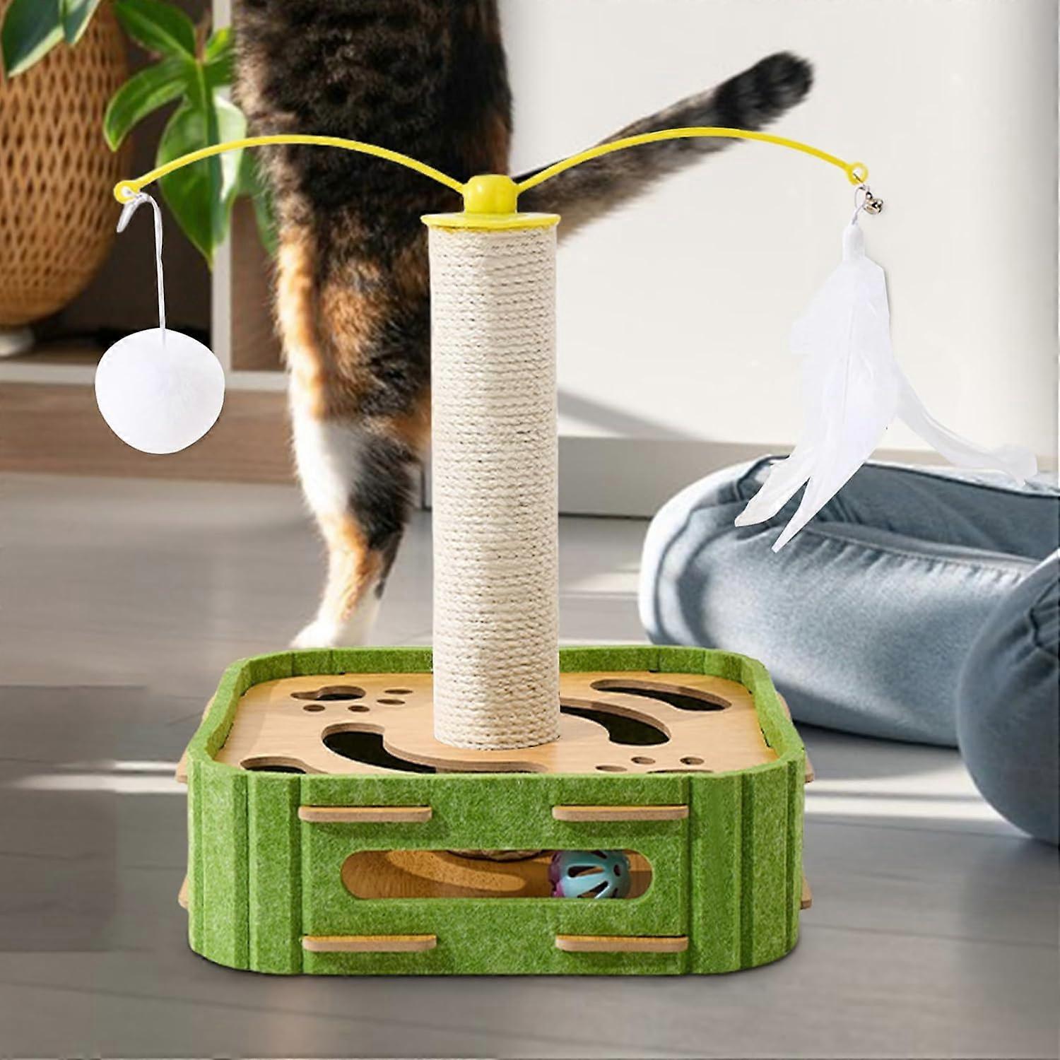 Scratching Posts for Cats, Marble Rack Activity Centre, Sisal Cat Scratcher With Toy, Apartment Corner Play Area