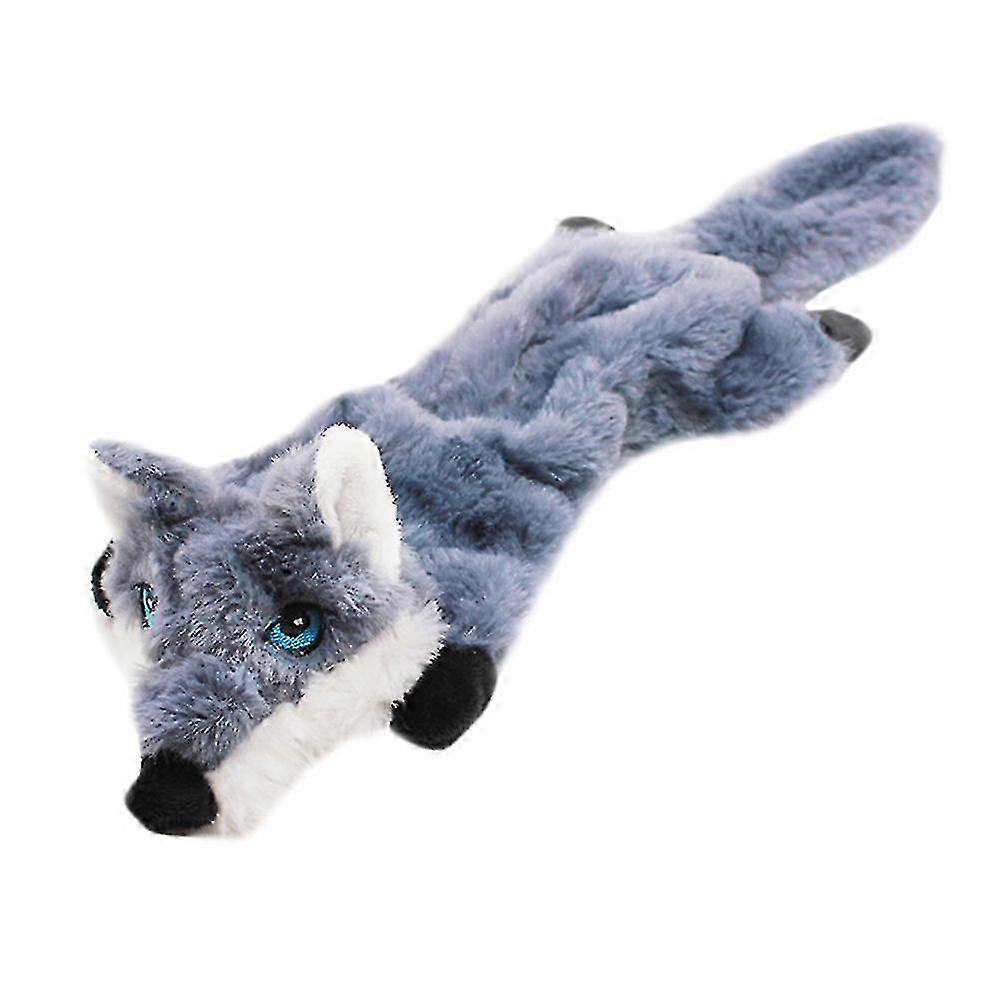 Durable and Bite-resistant Wolf Dog-shaped Plush Toy with 45x15cm Dimensions and Squeaky Feature