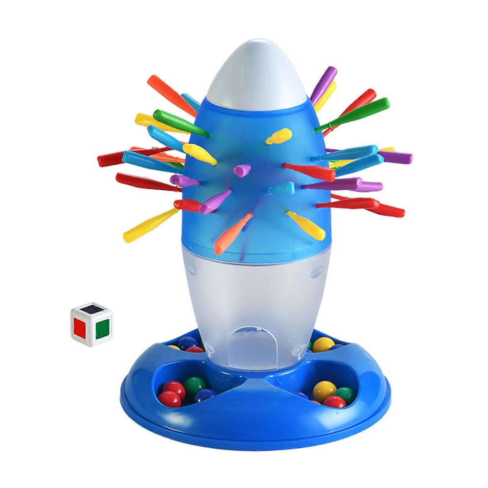 Interactive Rockets Pull Sticks Educational Board Game Toy For Kids Color Matching Fine Motor Skill Training Puzzle Toy Multicolor