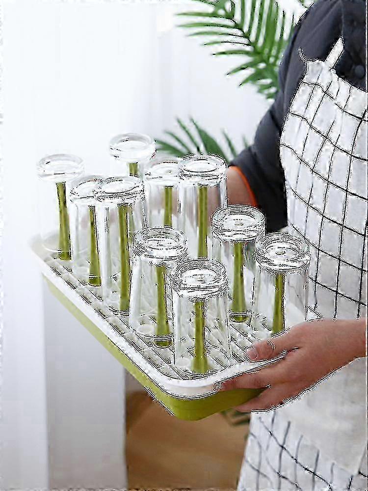 Plastic Square Utensils Drainer Tray Holder - Bottle Drying Rack Stand with Cup Dryer