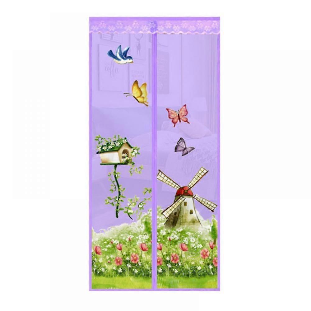 Magazine Anti Mosquito Magnetic Screen Door Lace Top with 7 Magnetic Buckles and 6 Magnetic Strips Automatically Shut Mesh Curtain