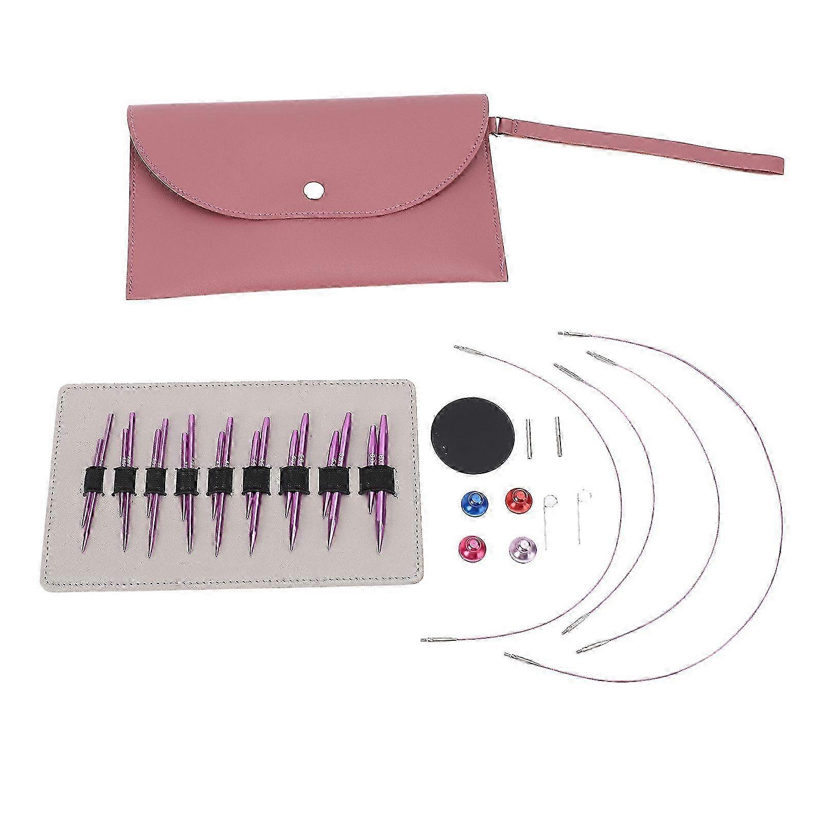Circular Knitting Needle Set Detachable 3.0-6.0mm Purple Color Interchangeable Circular Needle Kit