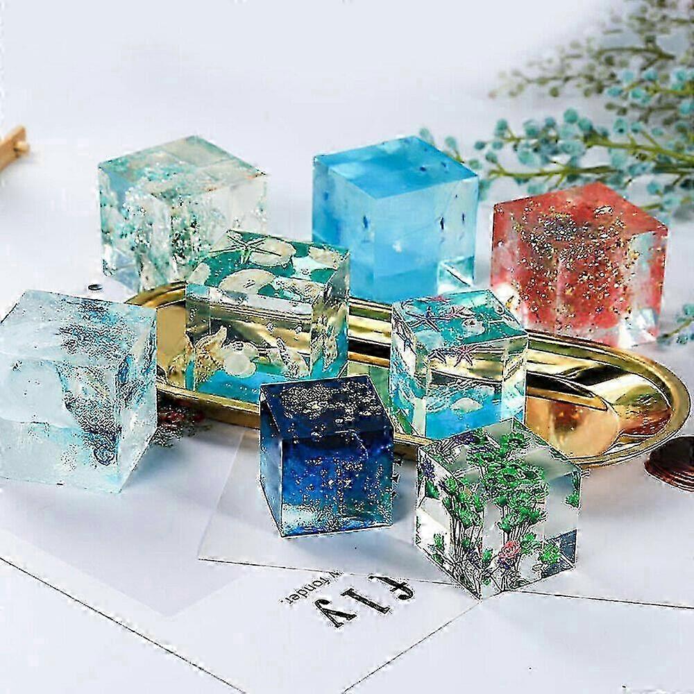 Transparent Square Cube Moulds Crystal Epoxy Molds DIY Craft