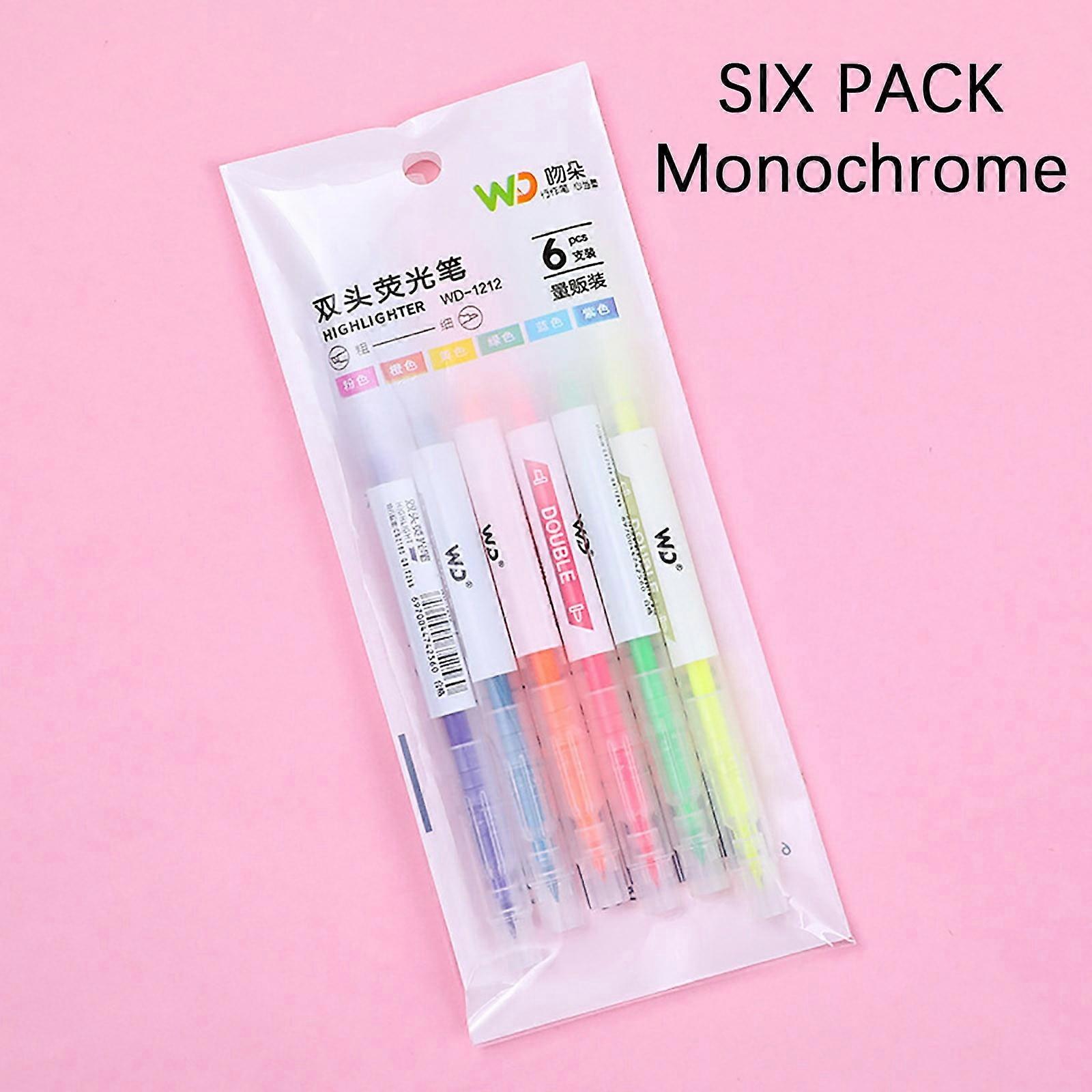 Beautiful Double Head Fluorescent Pen, 5ml, Compatible with note-taking, various colors, marker pen for school stationery