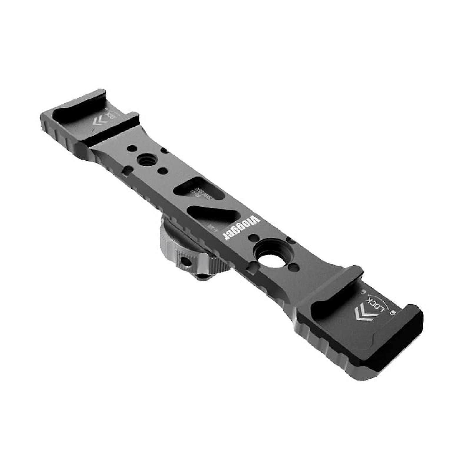 Dual Hot Shoe Mount Extension Bracket Plate Adapter 1/4 Tripod Cold Shoe DSLR Camera Vlog Light Holder Monitor Stand