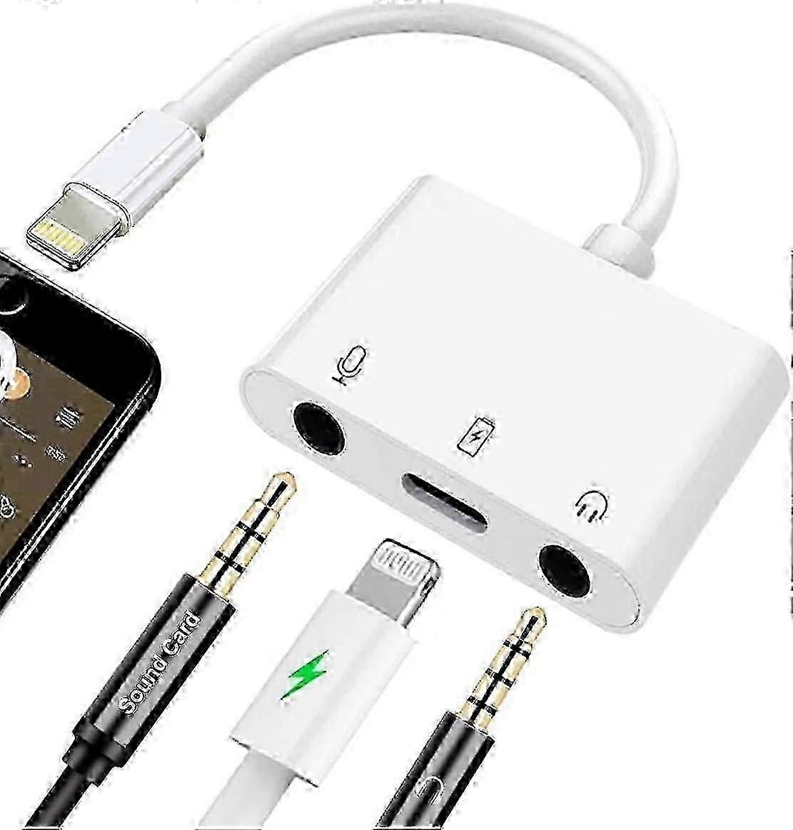 Microphone Adapter for Live-Streaming to Microphone & 3.5mm Headphone Adapter