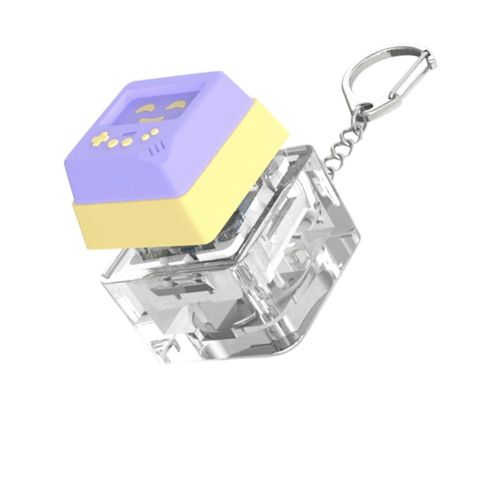 1-Key Mechanical Keyboards Clicks Toy Keycap Tester With Multicolor LED Lights And Smooth Operating Stress Relief  Purple yellow
