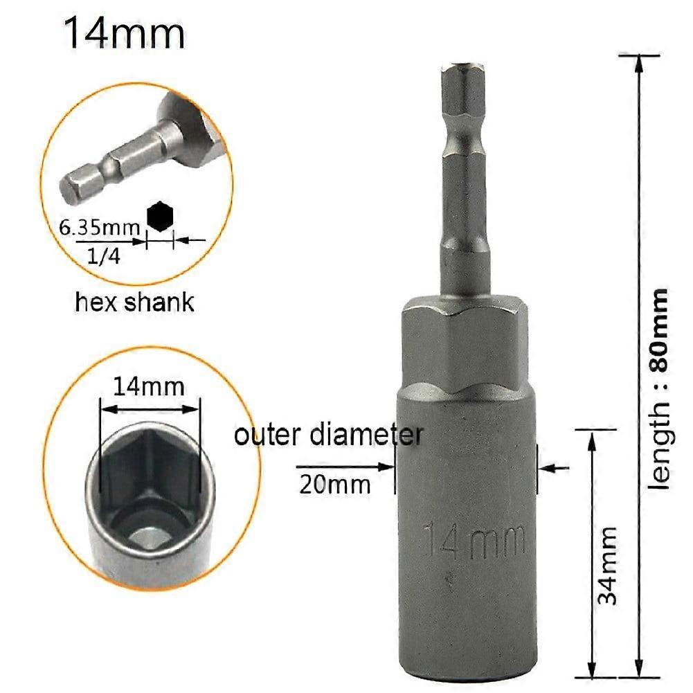 GLFSIL 1Pcs 80mm Length 1/4" Hex DriveSocket Impact Nut Bolt Drill Bits