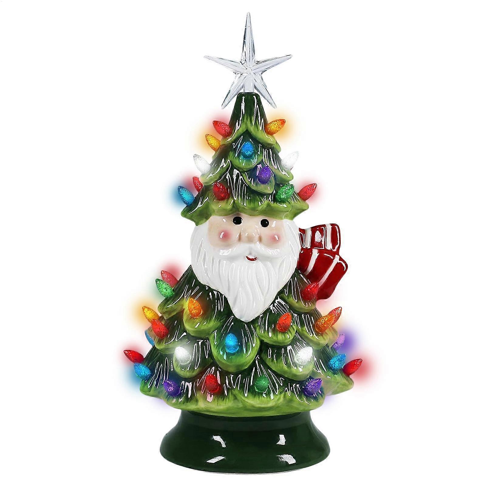 Table Christmas Tree Night Light, Decorative Tabletop Christmas Tree Lamp, Multicolor Bulbs, Home Decor
