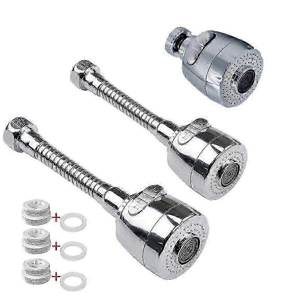 3 Pcs Faucet Nozzle Filter Adapter 360 Stainless Steel Faucet Sprayer Extension Water Saving Diffus
