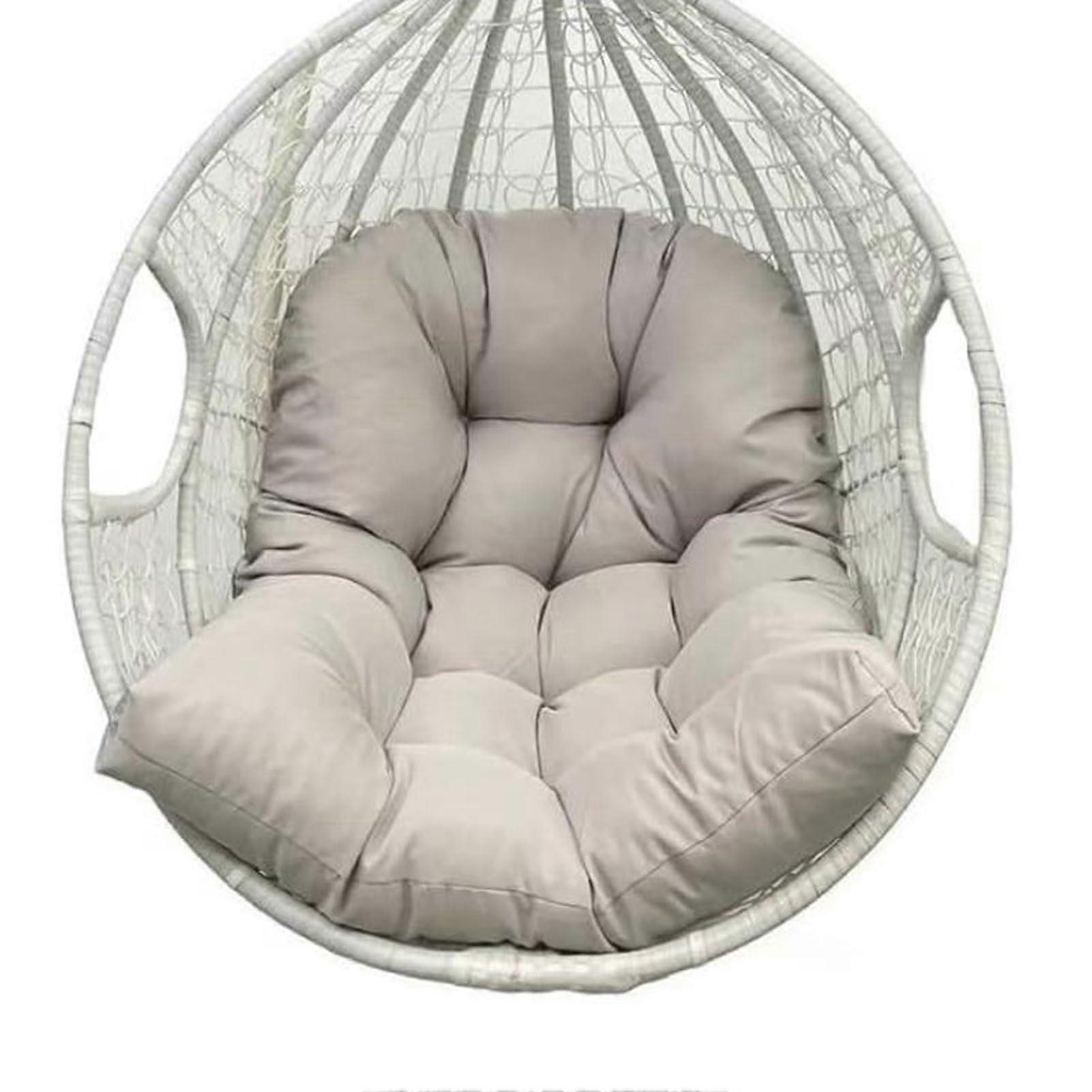 Swing Chair Cushion with Backrest for Hanging Egg Hammock, Thick Garden Bench Seat Pad, Light Gray 120x80cm
