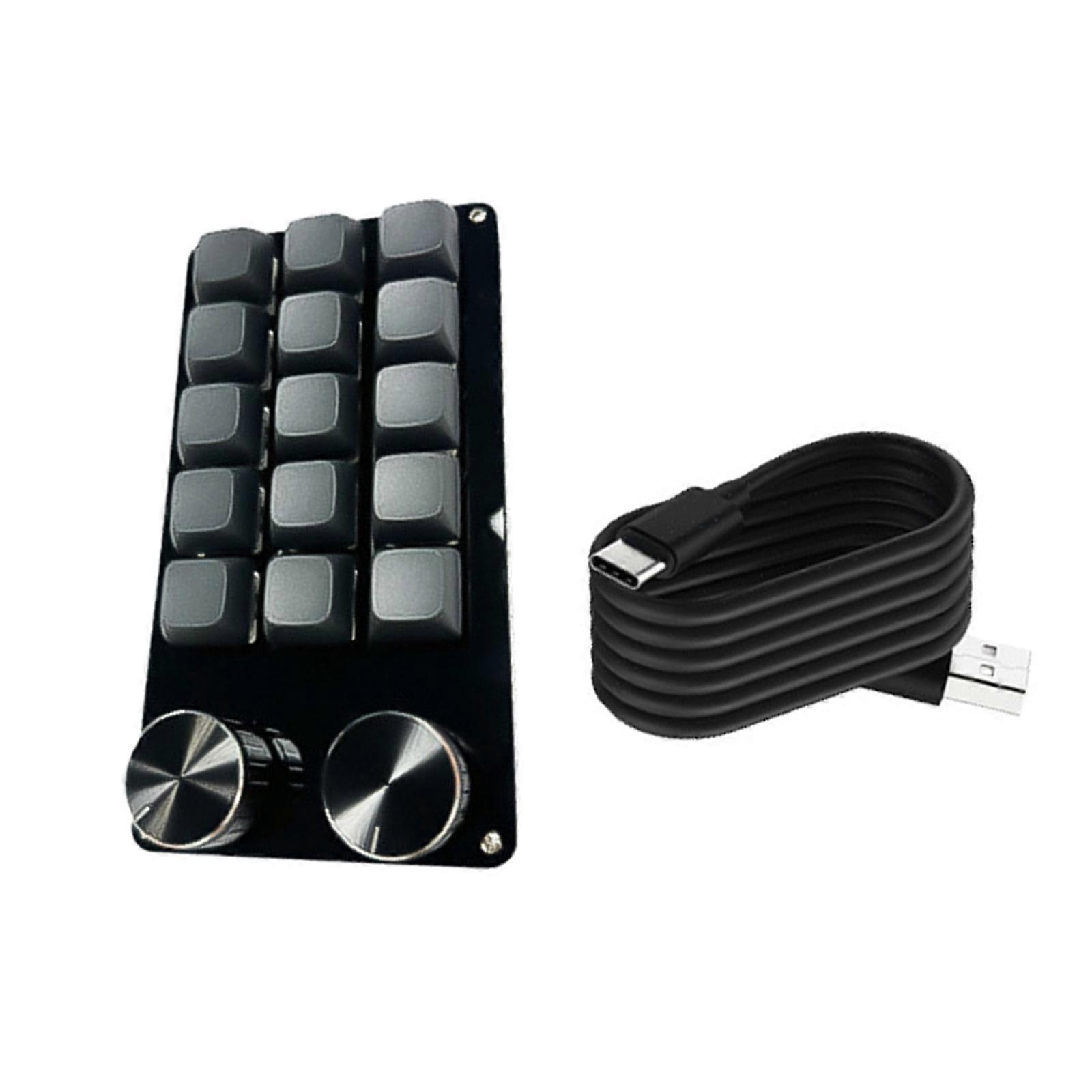 Macro Keyboards with Double Customizable Knobs,Mechanical Gaming Keypad for Complex Commands in Gaming Workstations Multicolor