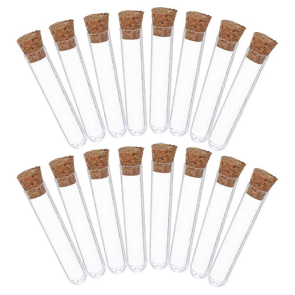 Transparent Plastic Test Tubes for Lab Storage 40Pcs with Cork Stopper Tubes