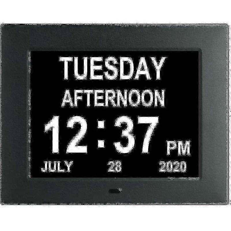 Digital Day Date Clock for Elderly with Unabbreviated Large Display