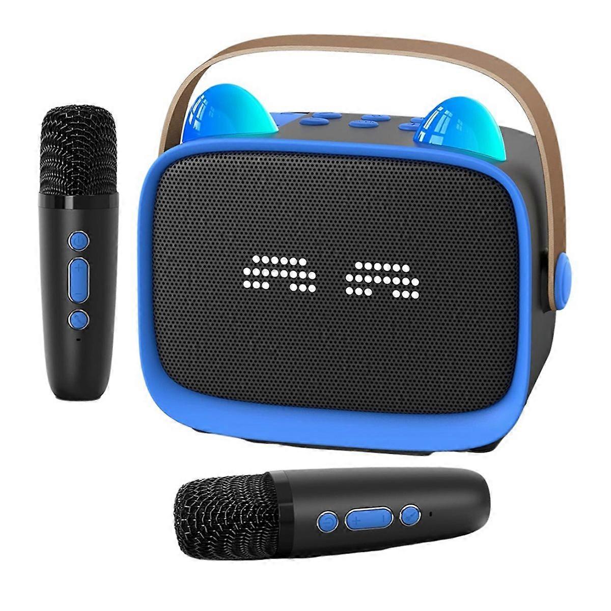 Portable Bluetooth Speaker Mini Wireless Karaoke Machine with 2 Microphone K Song Family Sing Machin