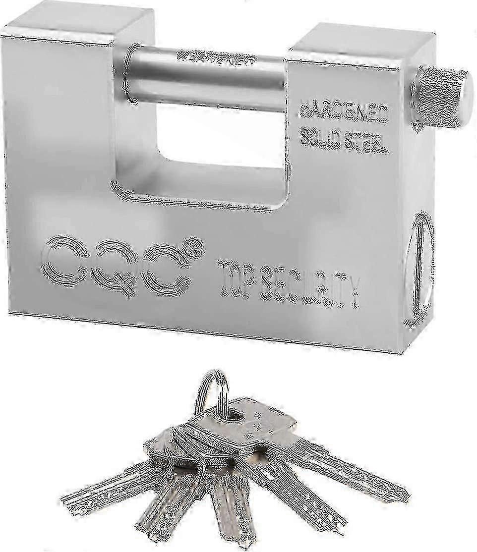 2pcs Container Padlock 5 Keys 94mm Hardened Solid Steel Heavy Duty Padlocks Industrial Rectangular Padlock For Container Garage War Zekai