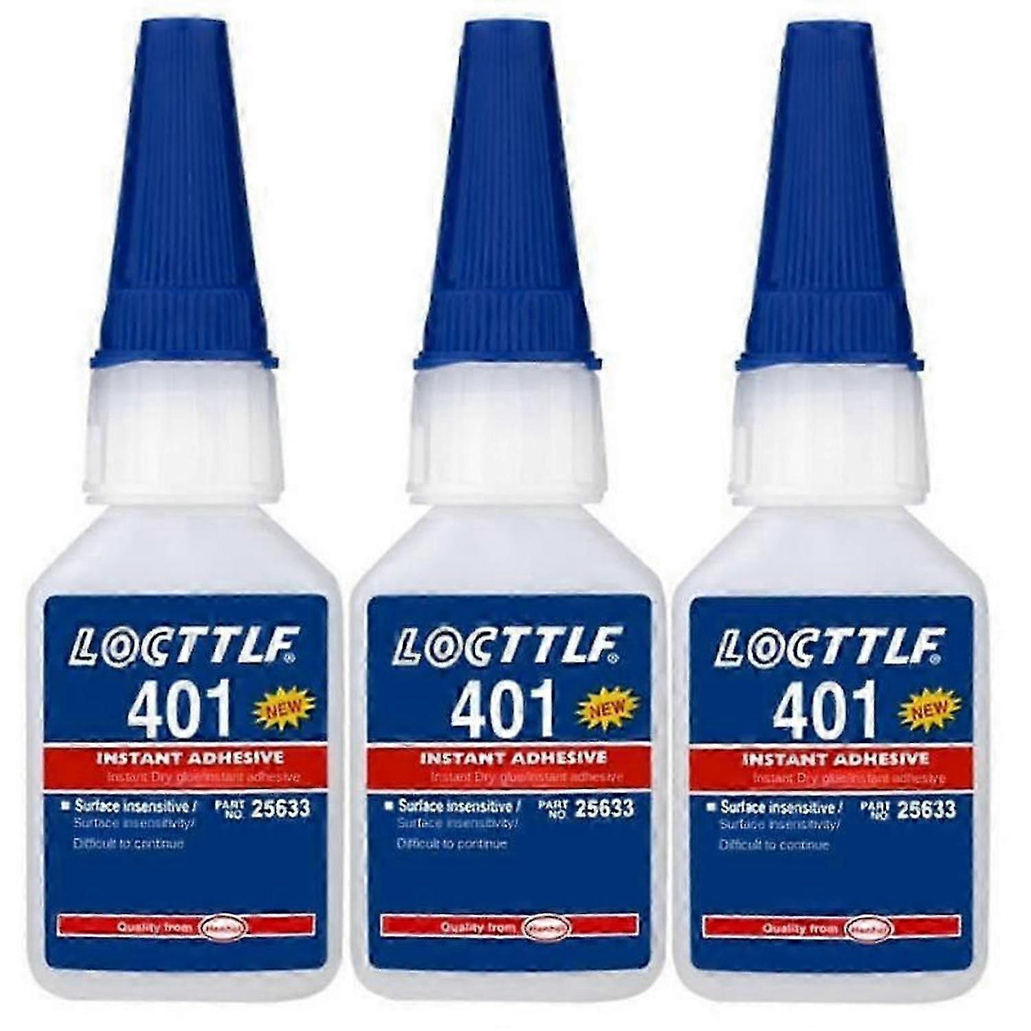 3x Loctite 401 Instant Fast Adhesive 20ML Bottle Stronger Super Glue Multi-Purpose Fix HOT Super Strong Liquid Colorless Glue