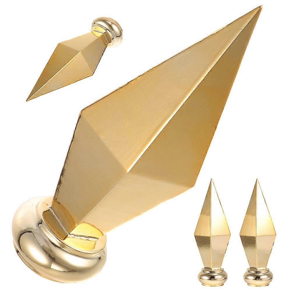Golden Flagpole Topper Metal Flag Pole Ends for Flag 4Pcs Replacement