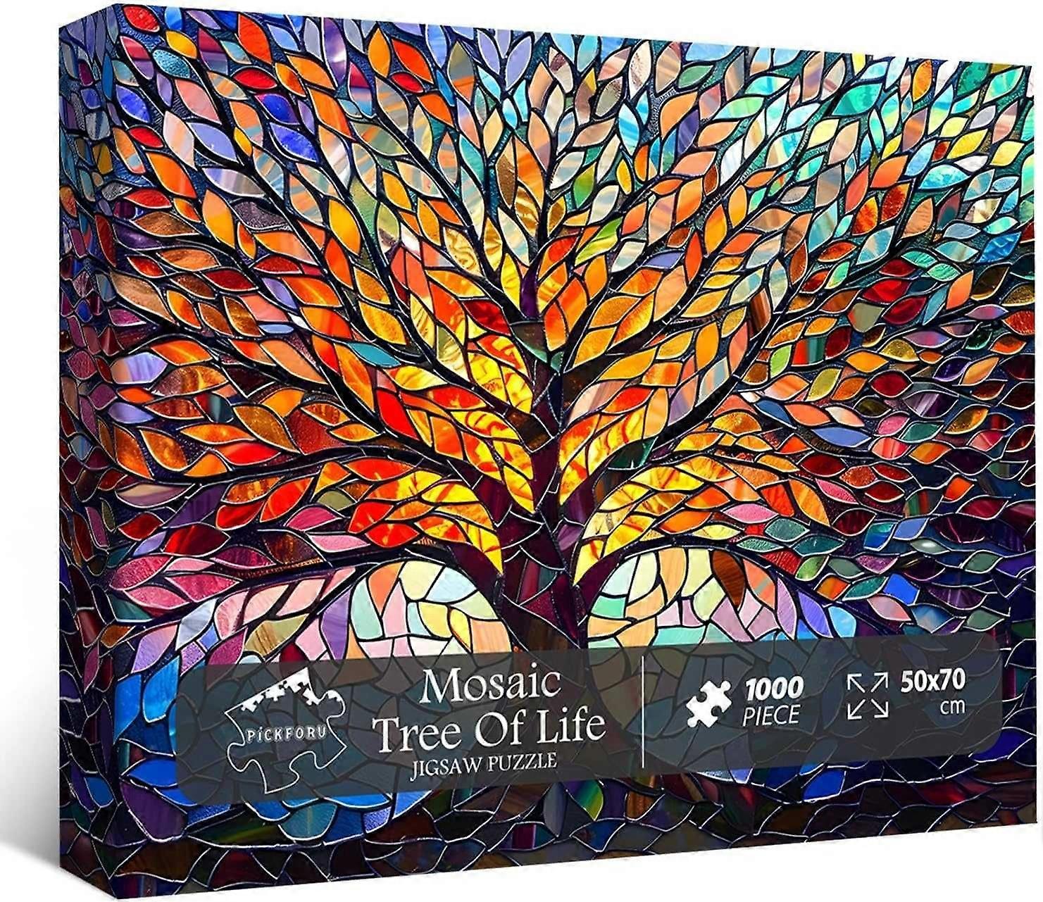 Stained Glass Puzzle Tree of Life Puzzles for Adults 1000 Pieces, Impossible Hard Difficult