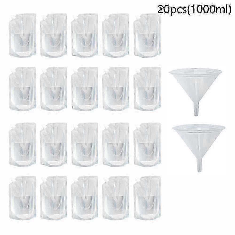 20pcs Refillable Drink Pouches for Festivals Clear Travel Plastic Drinks Flasks